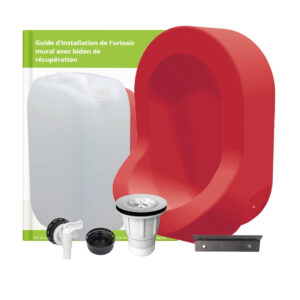 kit spécial jardin urinoir mural sans eau + bidon de récupération 25l
