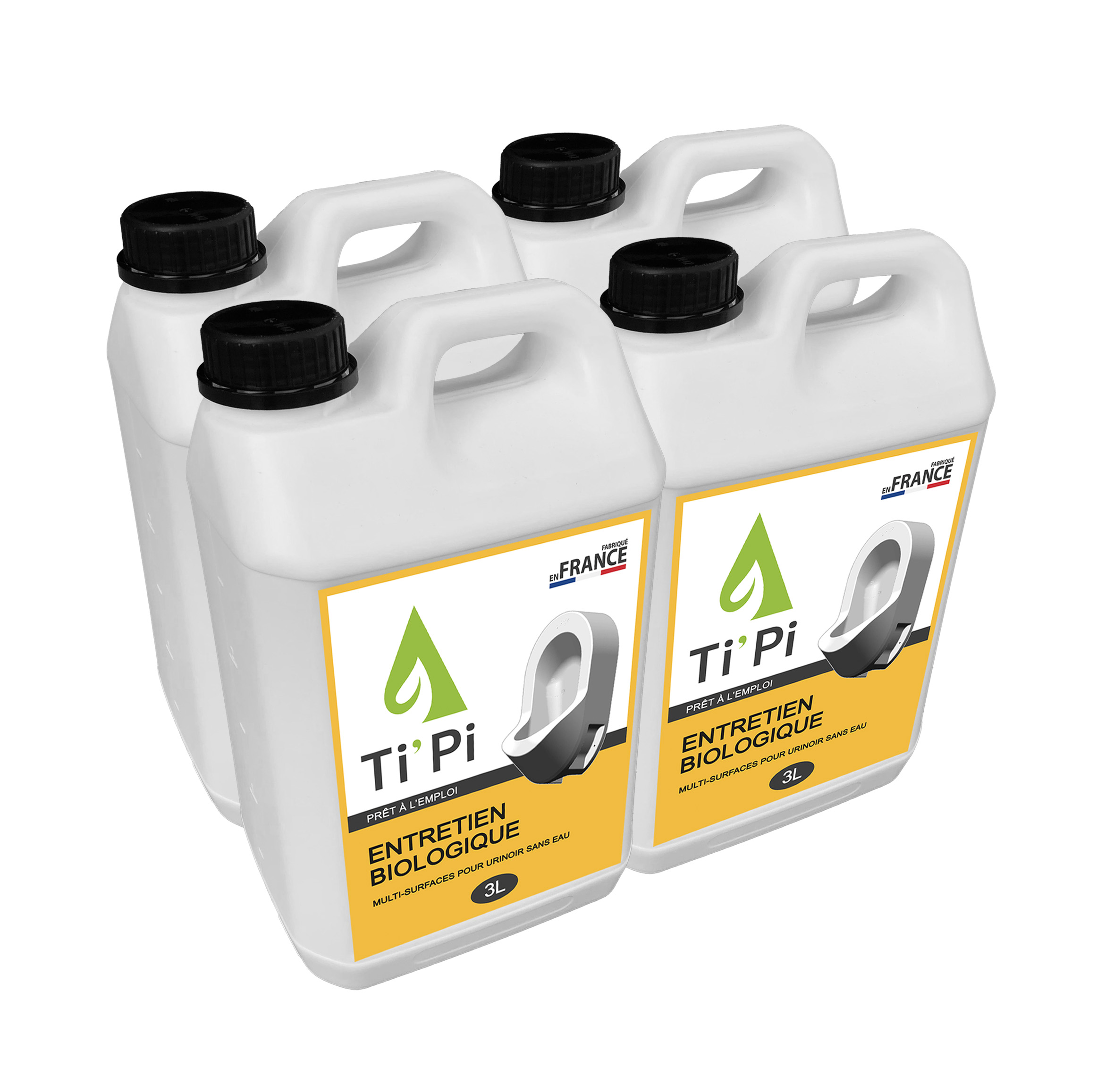 lot 4x entretien biologique pour urinoir sans eau 3l (recharge)