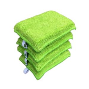 Éponge en microfibres bifaces et anti rayure x 4